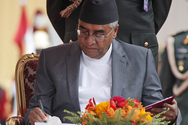Vaccination to all eligible citizens by mid-April, says PM Deuba