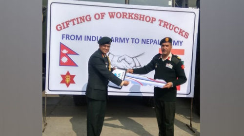 Indian Army gifts workshop trucks to Nepali Army