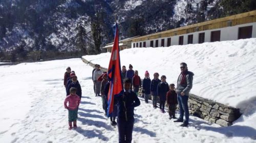 Snowfall in Manang leads to school closure