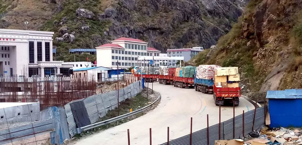 Consignments enter Nepal via Rasuwagadhi
