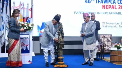 President Poudel urged to reduce carbon emissions and join in building infrastructure