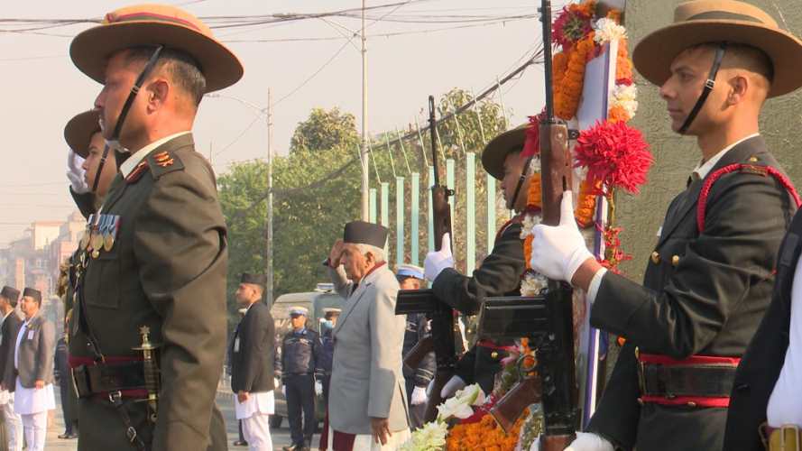 President Paudel offers floral tribute to King Prithvi Narayan Shah